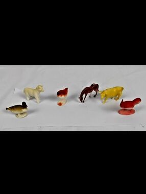 Vintage Mini Farm Animal Figurines Lot Duck Lamb Chick Horse Cow Rooster